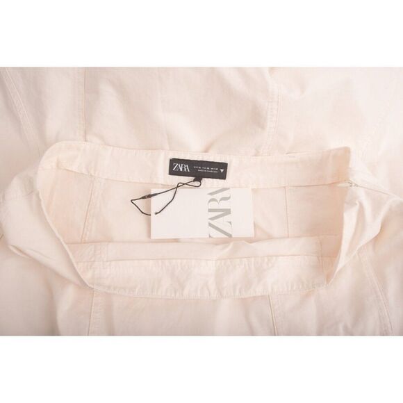 Zara Womans Midi Skirt Size XL Cream Beige Asymmetric Hem 4764/402 NWT - Picture 6 of 7